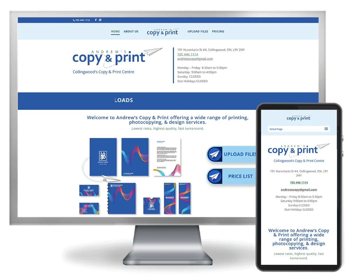 Andrew's Copy & Print website