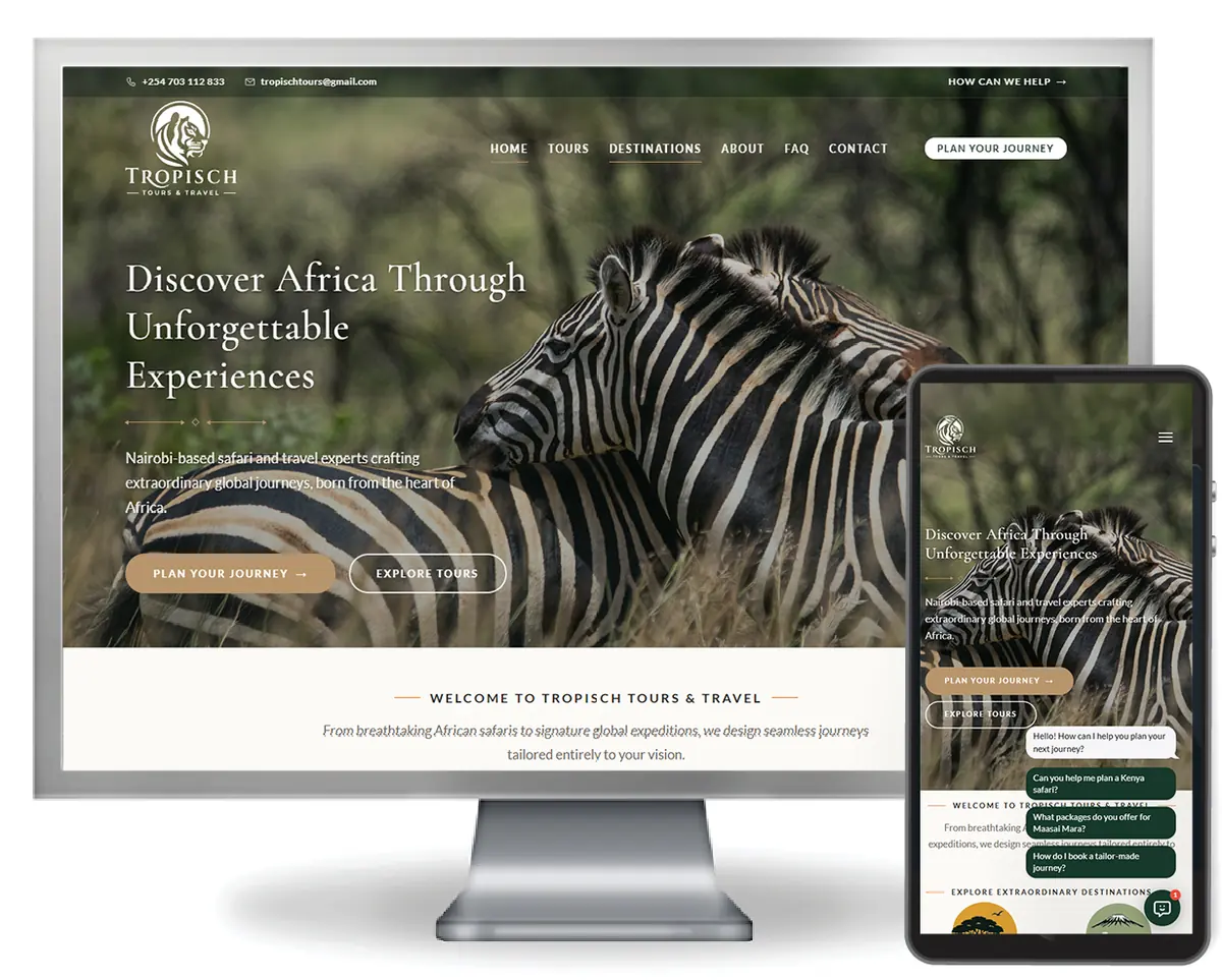 Tropisch Tours website
