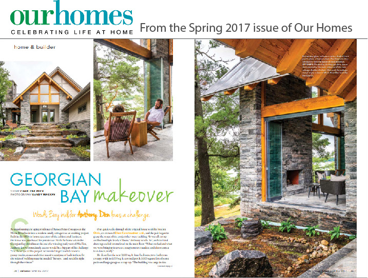 Spring 2017 Our Homes magazine spread, Georgian Bay makeover