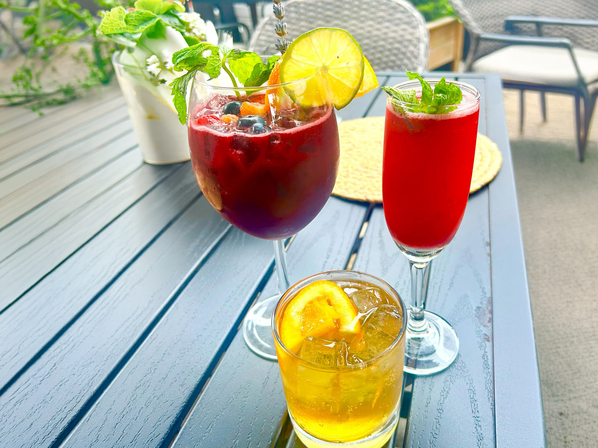 Patio cocktails at The Curly Willow Eatery in Collingwood