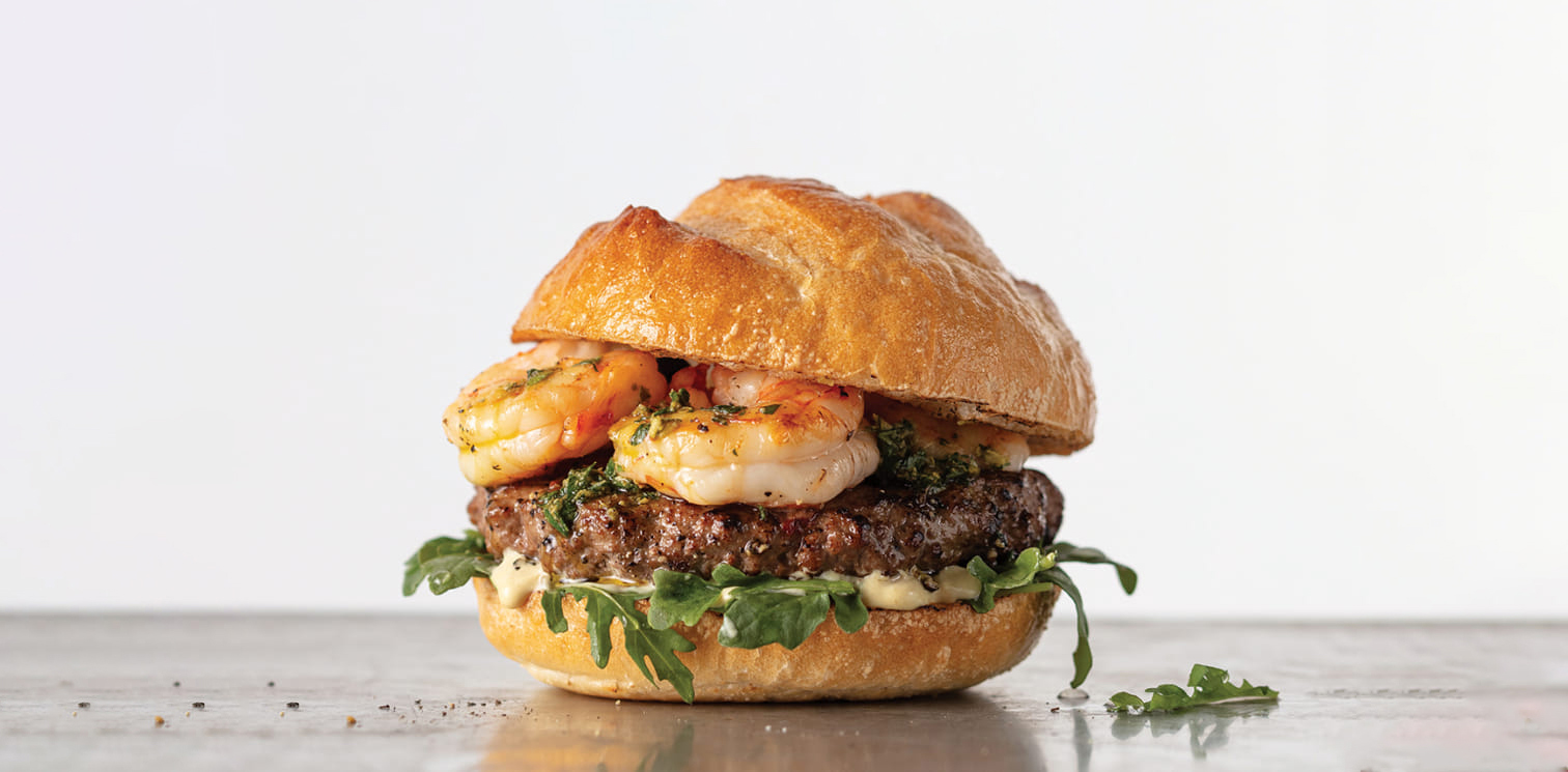 Signature burger at The Curly Willow Eatery