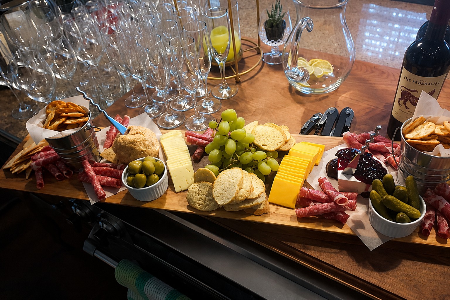 Gathering board for events and catering at The Curly Willow Eatery