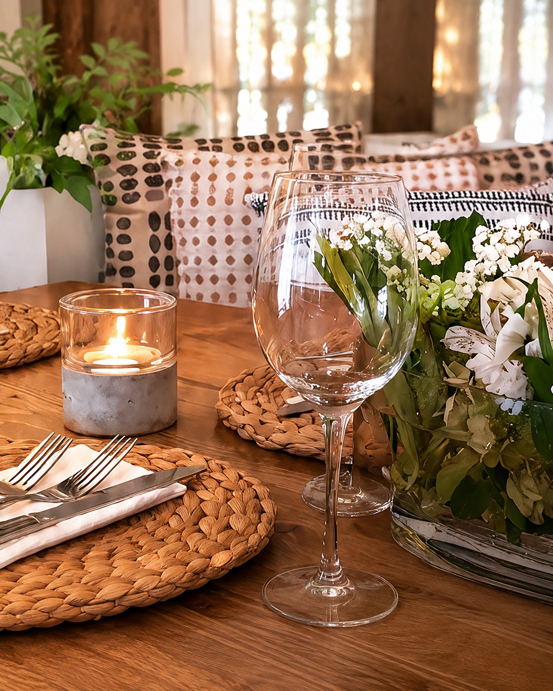 Table setting at The Curly Willow Eatery