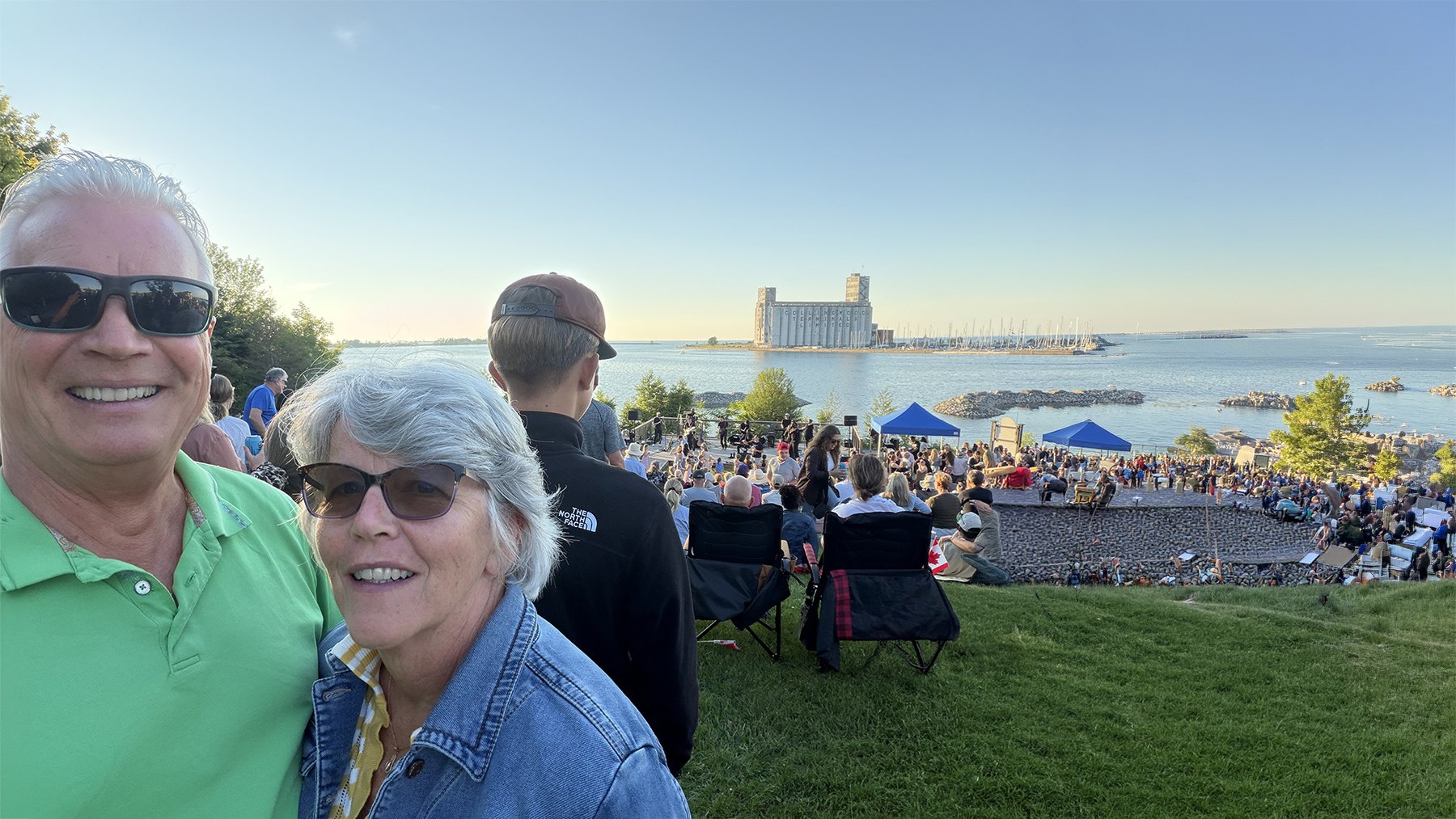 Norm Sandberg and his wife Jan at a waterfront concert on Collingwood harbour