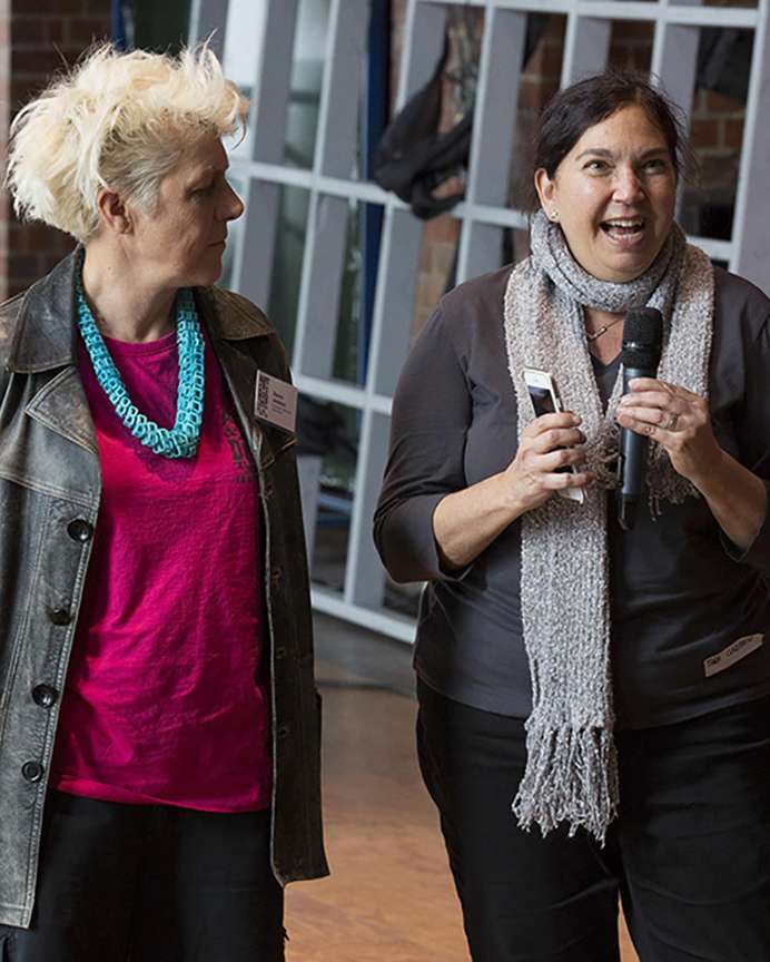 Tara Goldstein with Donna Jackson at the Art and Industry Festival in Melbourne