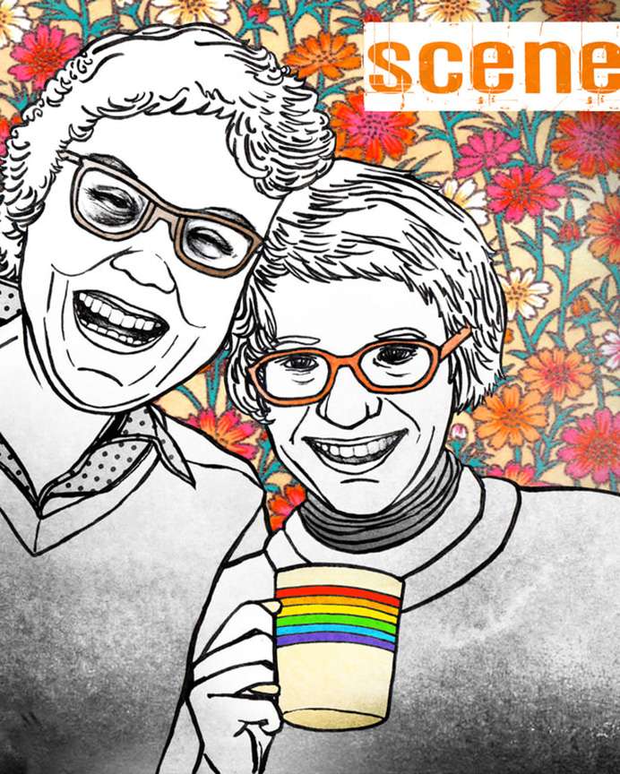 Artwork of two women, by benjamin lee hicks