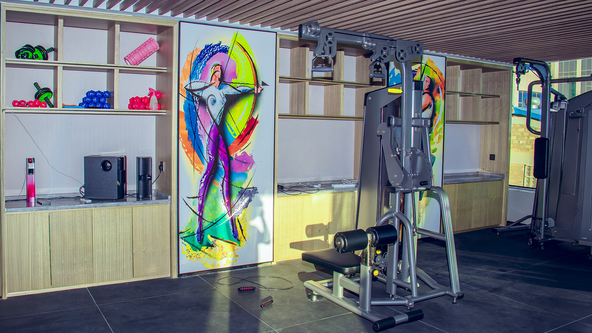 Modern hotel fitness centre at Argyle Grand, Nairobi