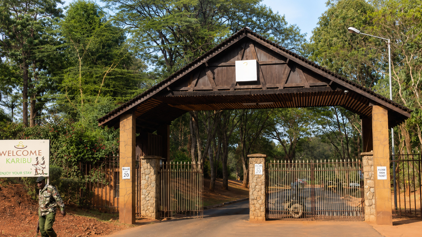 Welcome gate entrance to a Nairobi park or cultural site